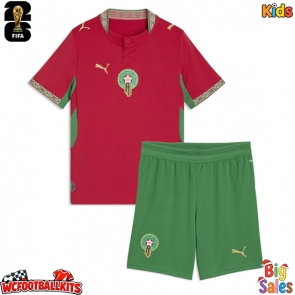 Morocco Replica Home Stadium Kit for Kids World Cup 2026 Short Sleeve (+ pants)